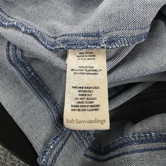 Soft Surroundings Jeans Womens Petite Medium Blue Pull On Straight Stretch Denim - Picture 15 of 16